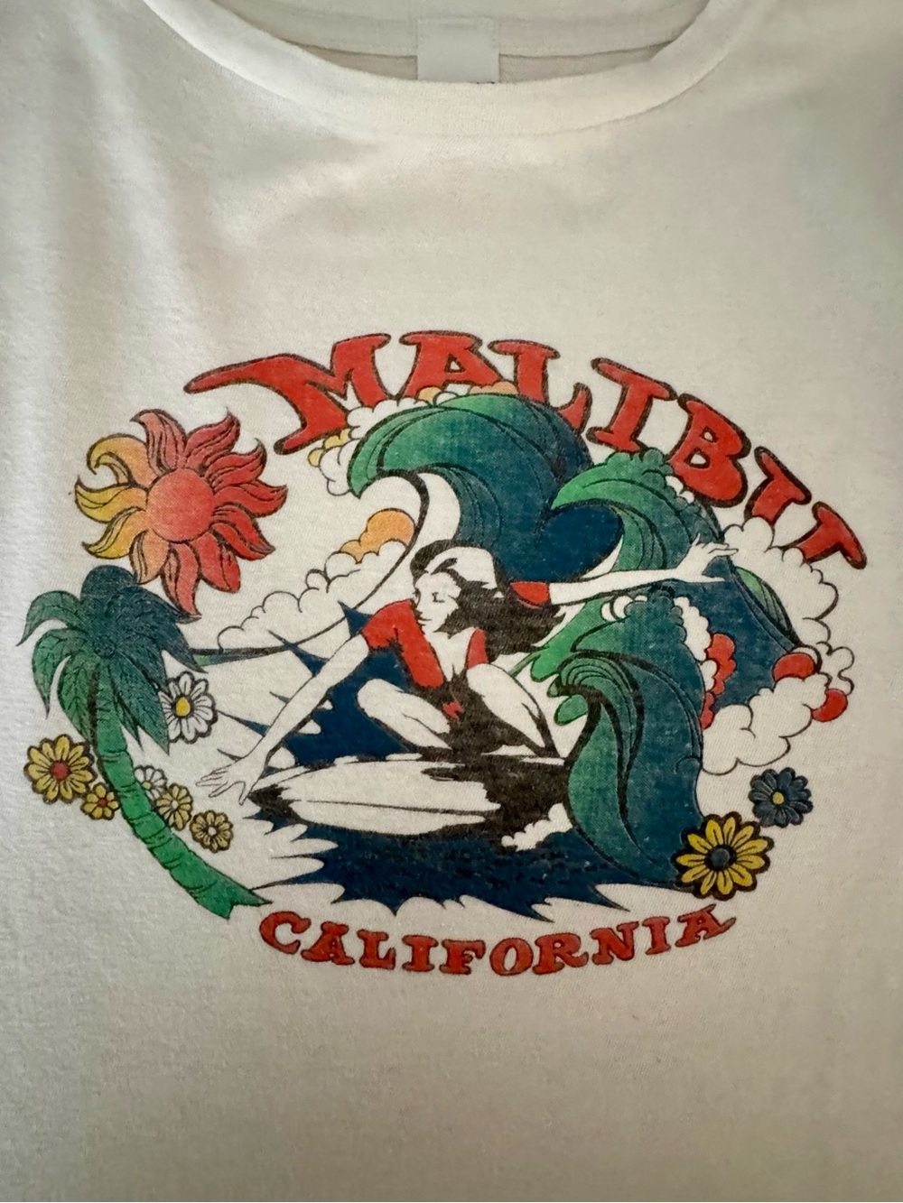 RE/DONE Malibu California Surfer Girl Graphic Tee / Size Medium